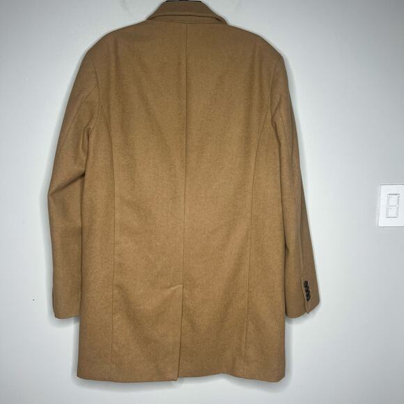 Banana Republic Men's Chesterfield Coat Sz L Camel Wool Blend Topcoat 3-Button - Picture 7 of 16